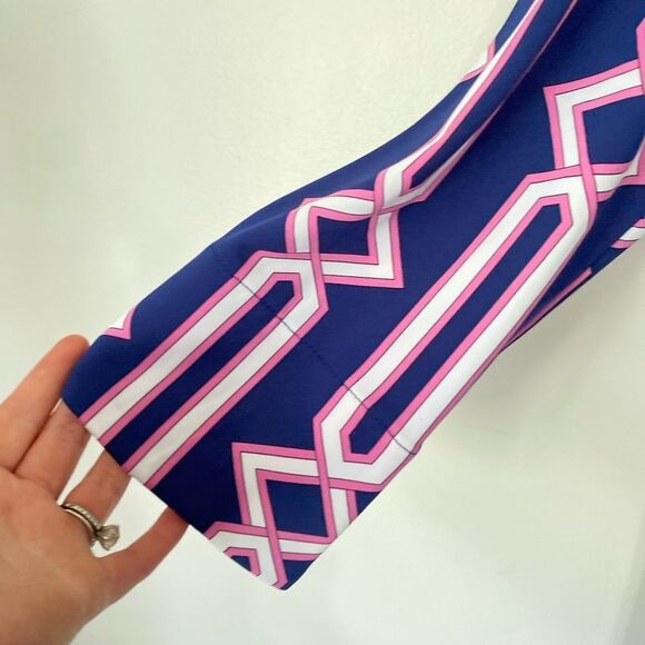 JB by Julie brown purple pink chevron stripe 3/4 sleeve Dress Size Small - Picture 5 of 8